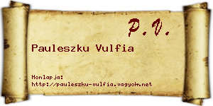 Pauleszku Vulfia névjegykártya